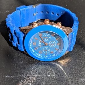 Geneva Quartz Blue Sport Watch